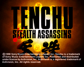 Tenchu: Stealth Assassins title screen for Playstation